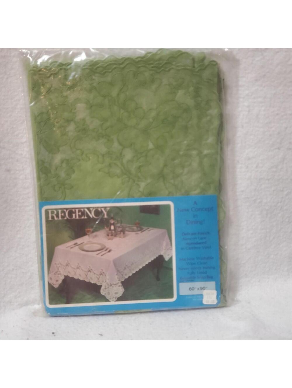 Vintage Regency Viynl Tablecloth 7-702-2 Avocado 60" x 90" Rectangle